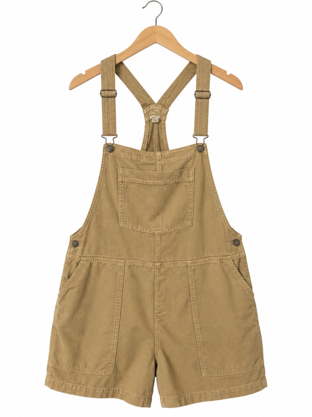 Aerie Khaki Overall Shorts Women’s Large Utility Romper-Size Large